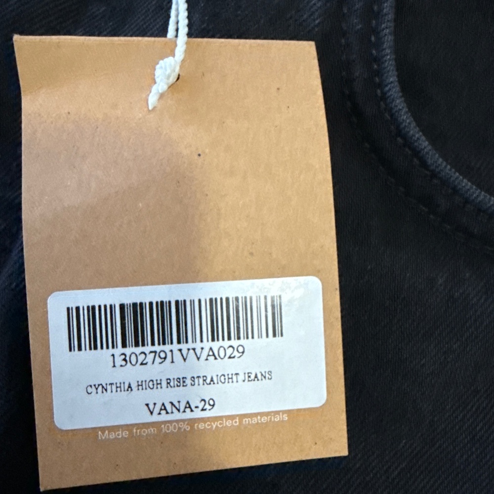 Reformation Cynthia High Rise Straight Jeans Black - Size 29